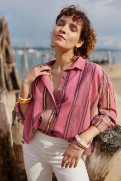 LA PETITE ÉTOILE Blouses & Chemisiers|Blouse Belane Rose Raye