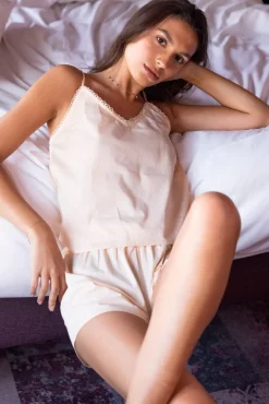 LA PETITE ÉTOILE Les Pyjamas|Caraco Et Shorty Set Botsy Champagne