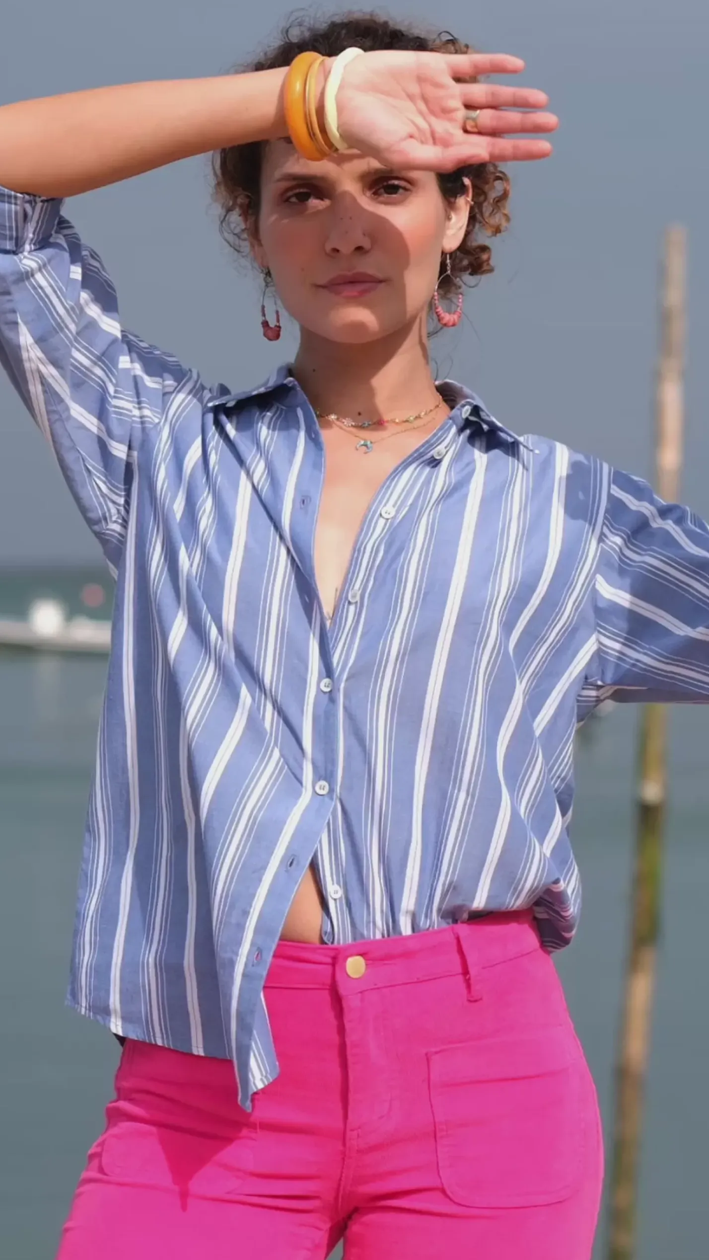 LA PETITE ÉTOILE Blouses & Chemisiers|Chemise Maeve Rayure Bleu