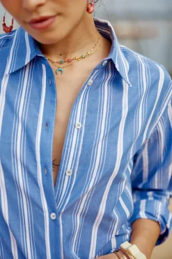 LA PETITE ÉTOILE Blouses & Chemisiers|Chemise Maeve Rayure Bleu