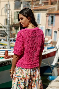 LA PETITE ÉTOILE Mailles|Gilet Rowena Fuchsia
