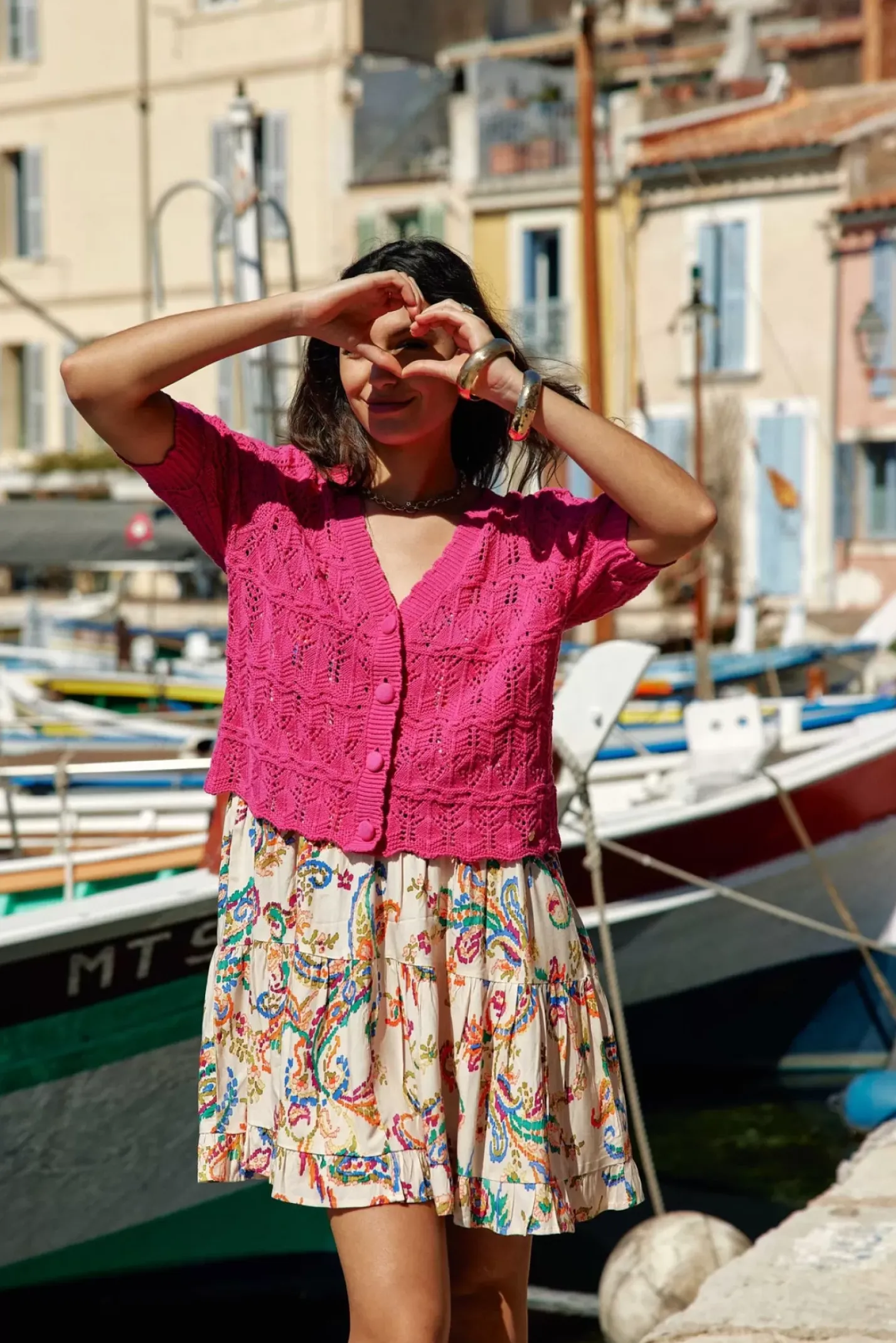 LA PETITE ÉTOILE Mailles|Gilet Rowena Fuchsia