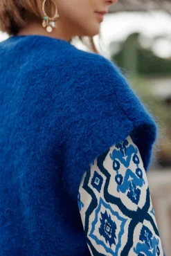 LA PETITE ÉTOILE Mailles|Gilet Sade Bleu