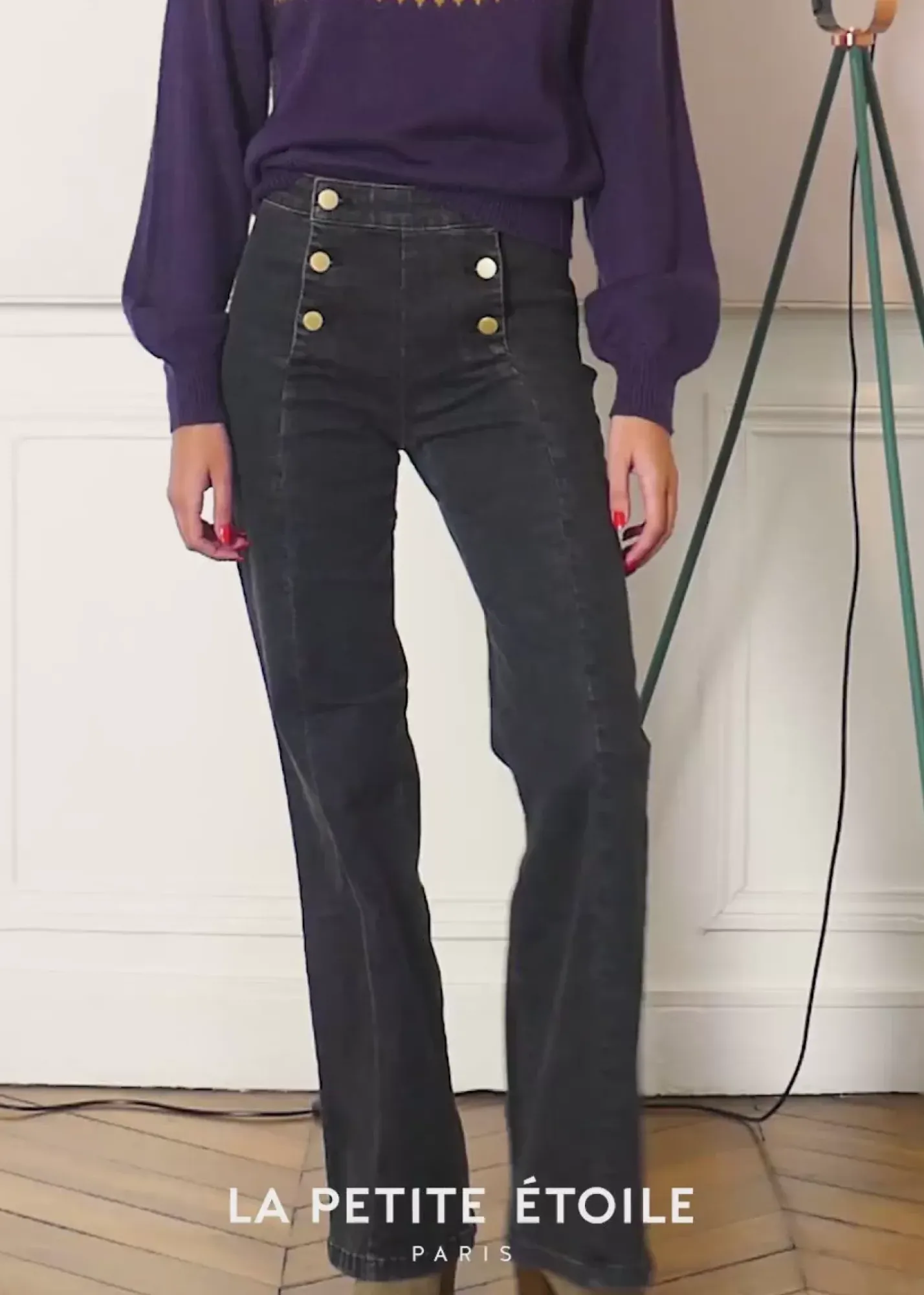 LA PETITE ÉTOILE Pantalons & Jeans|Jeans Paula G Gris