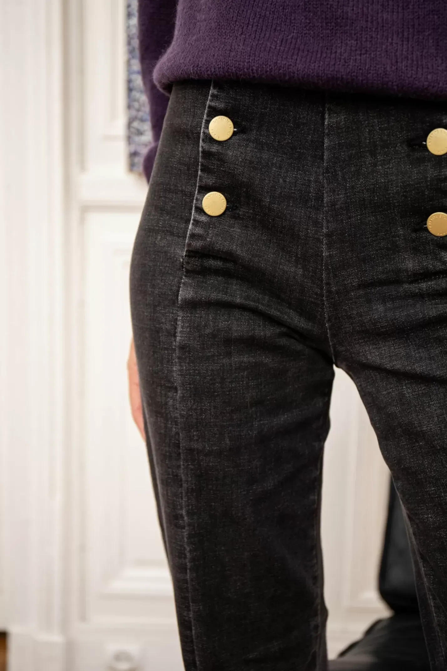 LA PETITE ÉTOILE Pantalons & Jeans|Jeans Paula G Gris