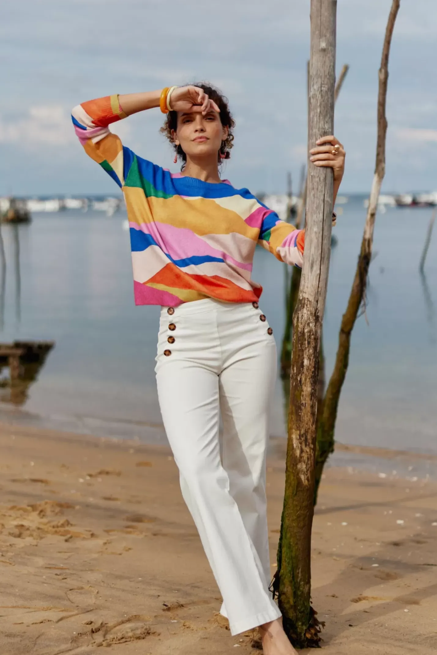 LA PETITE ÉTOILE Pantalons & Jeans|Jeans Paulie Ecru