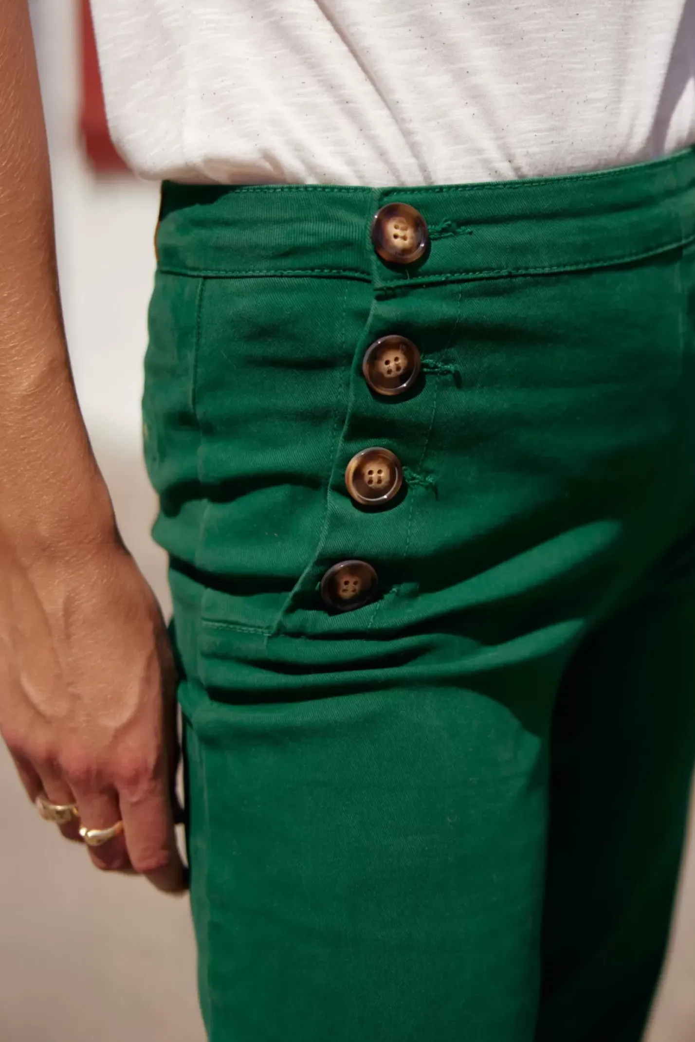 LA PETITE ÉTOILE Pantalons & Jeans|Jeans Paulie Vert