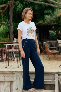 LA PETITE ÉTOILE Pantalons & Jeans|Pantalon Cady Marine