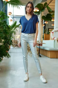 LA PETITE ÉTOILE Pantalons & Jeans|Pantalon Doli Argent