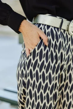 LA PETITE ÉTOILE Pantalons & Jeans|Pantalon Fernano Ecru/Noir