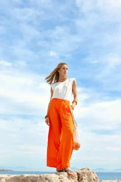 LA PETITE ÉTOILE Pantalons & Jeans|Pantalon Hilda Orange
