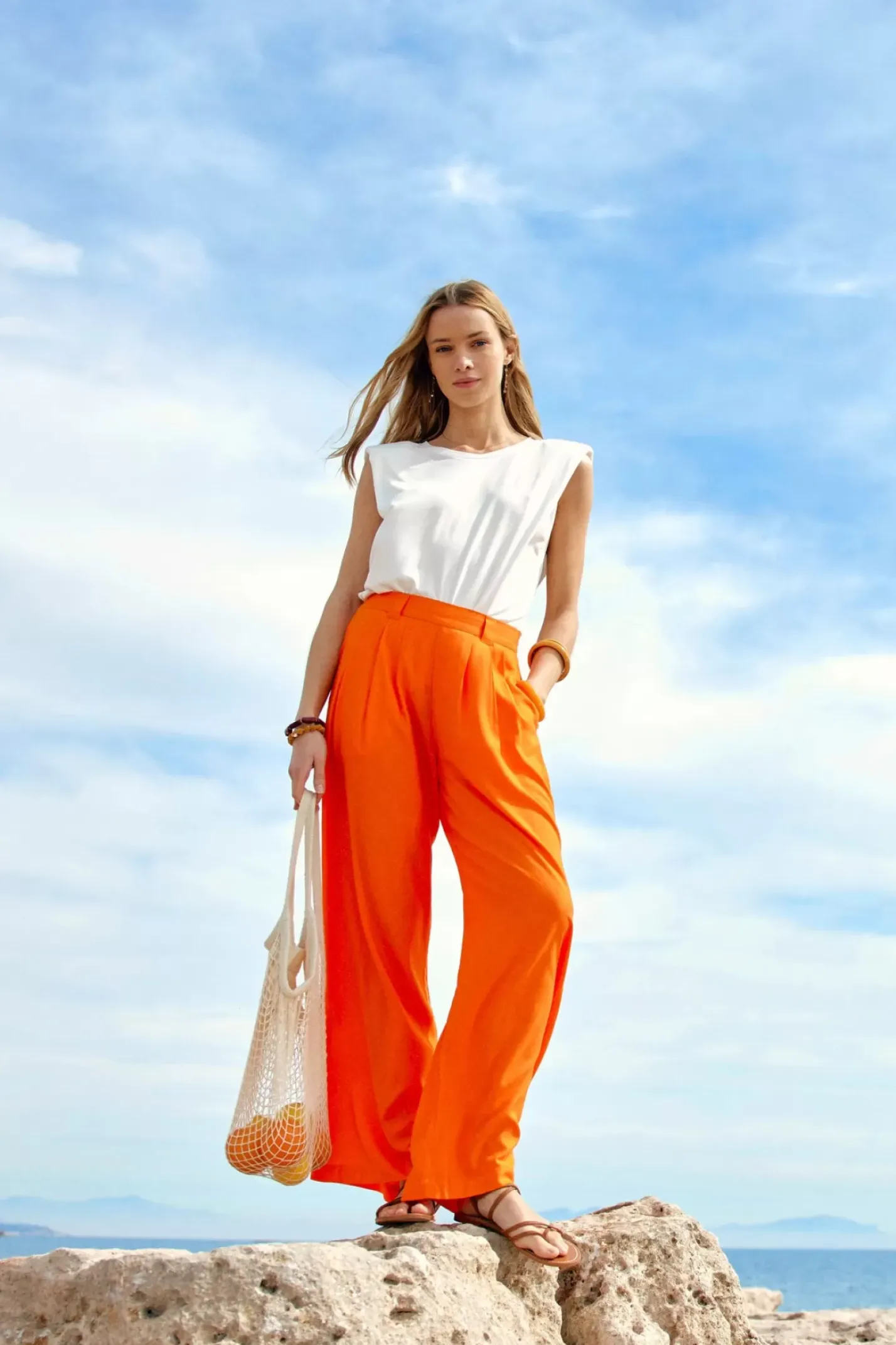 LA PETITE ÉTOILE Pantalons & Jeans|Pantalon Hilda Orange