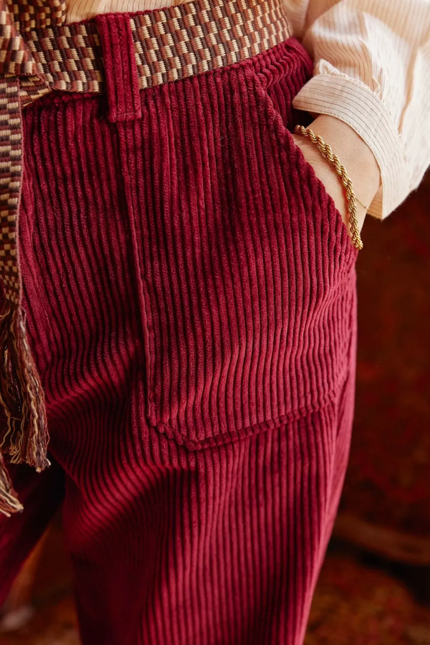 LA PETITE ÉTOILE Pantalons & Jeans|Pantalon Marisol Framboise Cuite