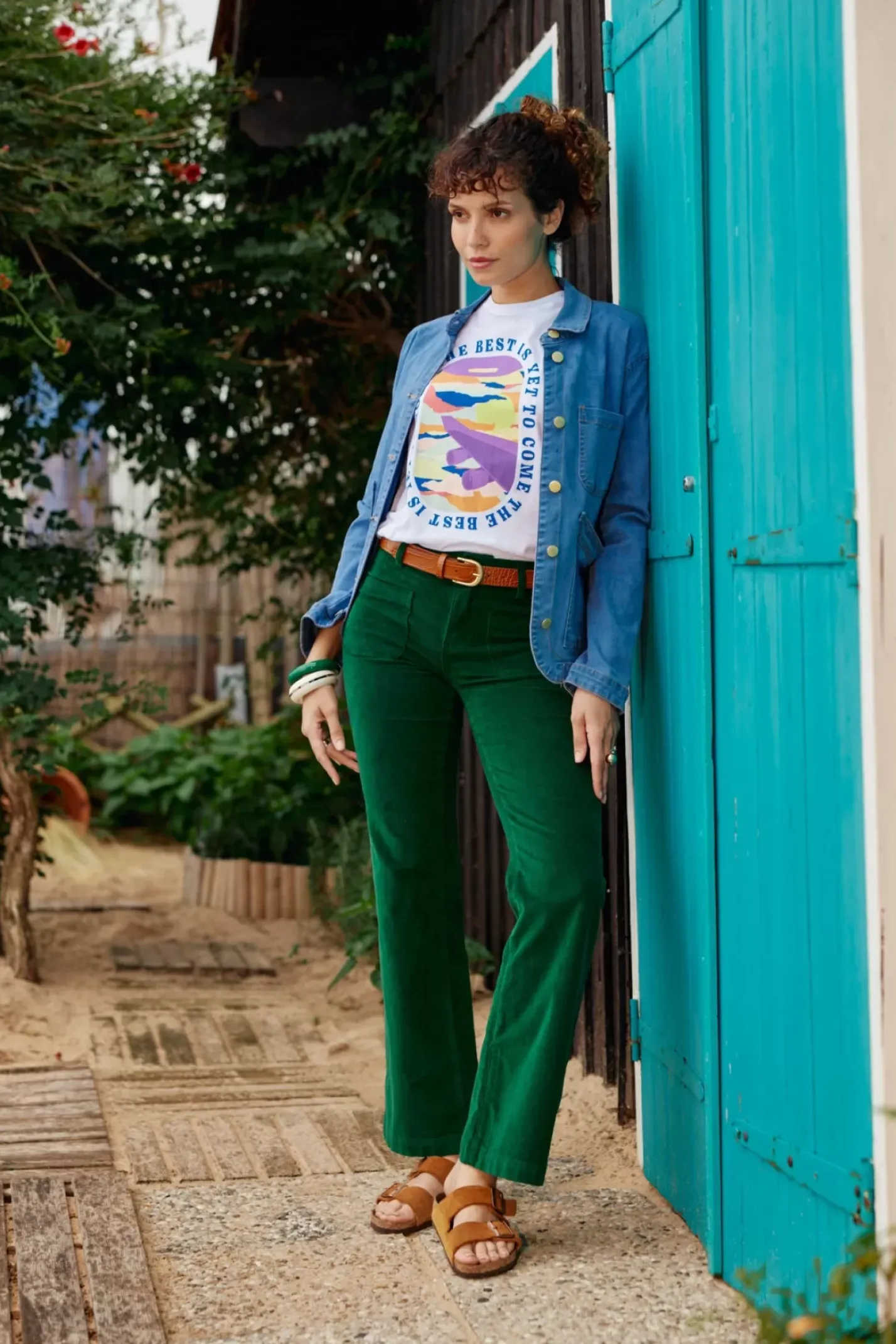 LA PETITE ÉTOILE Pantalons & Jeans|Pantalon Sonny Velours Vert