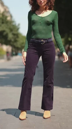 LA PETITE ÉTOILE Pantalons & Jeans|Pantalon Sonny Velours Marine