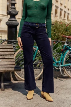 LA PETITE ÉTOILE Pantalons & Jeans|Pantalon Sonny Velours Marine
