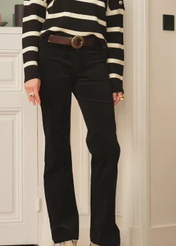 LA PETITE ÉTOILE Pantalons & Jeans|Pantalon Sonny Velours Noir