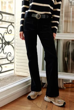 LA PETITE ÉTOILE Pantalons & Jeans|Pantalon Sonny Velours Noir