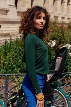 LA PETITE ÉTOILE Mailles|Pull Beatrice Vert Anglais