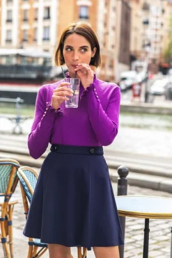 LA PETITE ÉTOILE Mailles|Pull Solferinos Violet