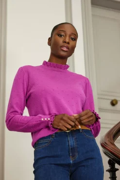 LA PETITE ÉTOILE Mailles|Pull Solferinos Fuchsia