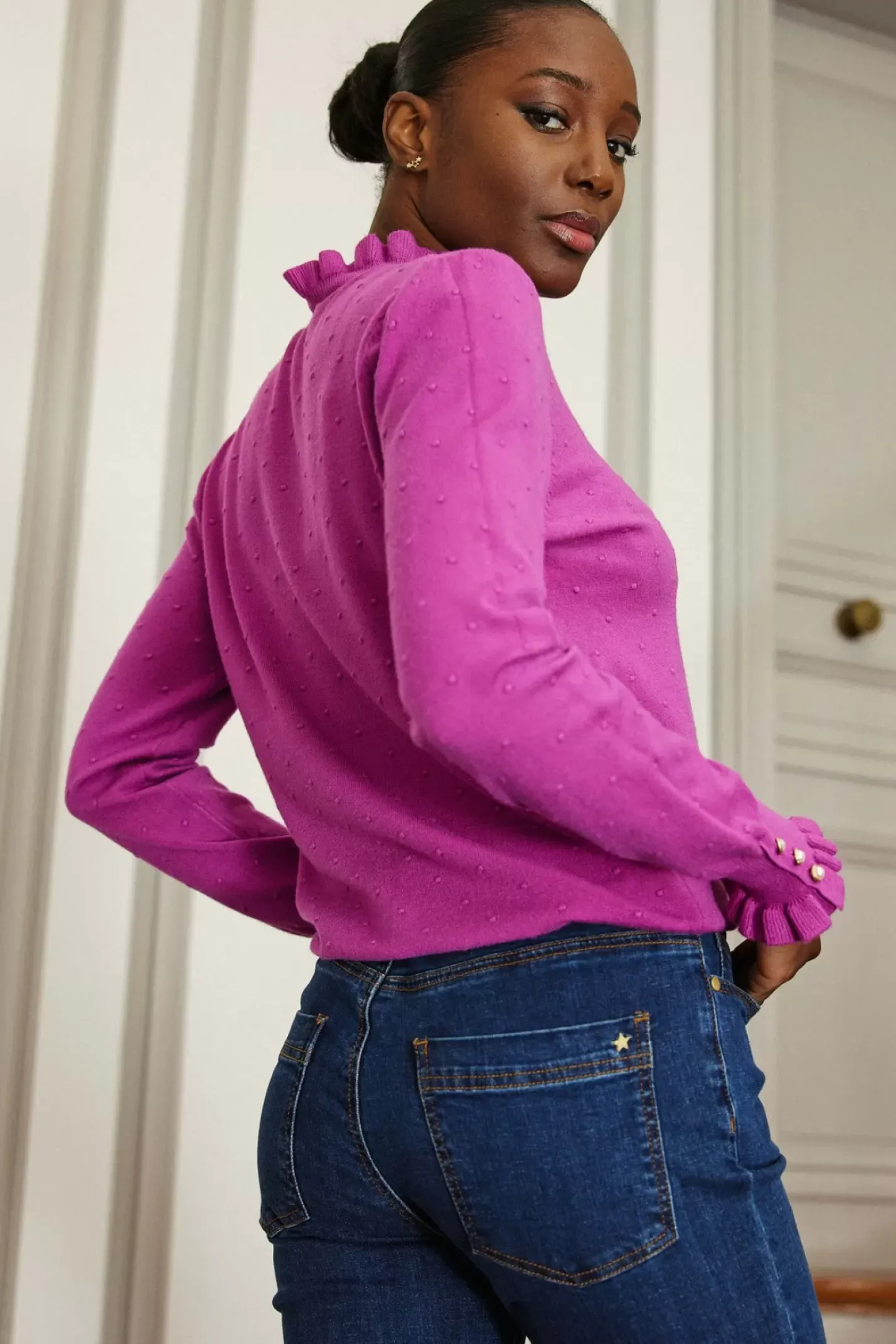 LA PETITE ÉTOILE Mailles|Pull Solferinos Fuchsia