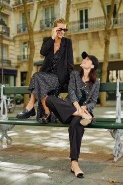 LA PETITE ÉTOILE Robes & Combinaisons|Robe Breonna Noir/Ecru