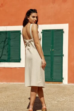 LA PETITE ÉTOILE Robes & Combinaisons|Robe Midi Skylar Beige