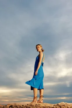 LA PETITE ÉTOILE Robes & Combinaisons|Robe Midi Skylar Bleu