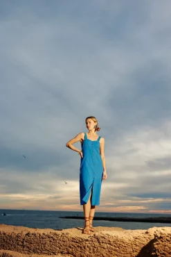 LA PETITE ÉTOILE Robes & Combinaisons|Robe Midi Skylar Bleu