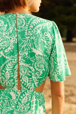 LA PETITE ÉTOILE Robes & Combinaisons|Robe Nemaa Vert/Ecru