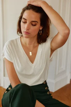 LA PETITE ÉTOILE Tops|T-Shirt Bosco Raye Lurex
