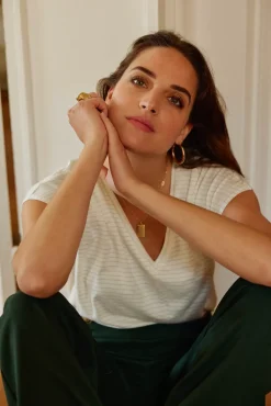 LA PETITE ÉTOILE Tops|T-Shirt Bosco Raye Lurex