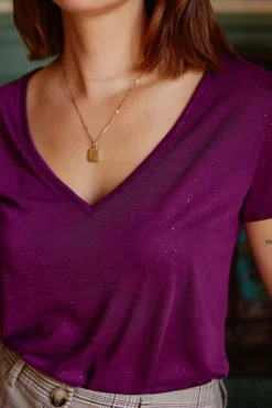 LA PETITE ÉTOILE Tops|T-Shirt Elvie Violine