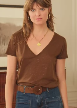 LA PETITE ÉTOILE Tops|T-Shirt Elvie Choco