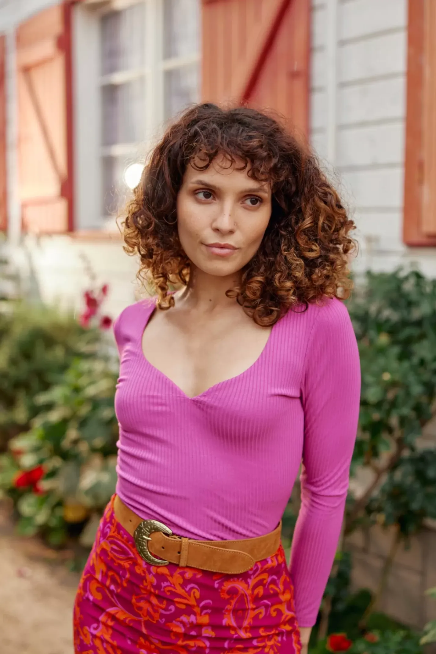 LA PETITE ÉTOILE Tops|T-Shirt Rosila Rose