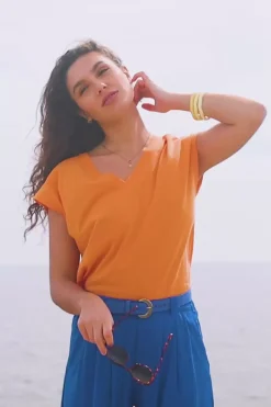 LA PETITE ÉTOILE Tops|T-Shirt Safia Orange