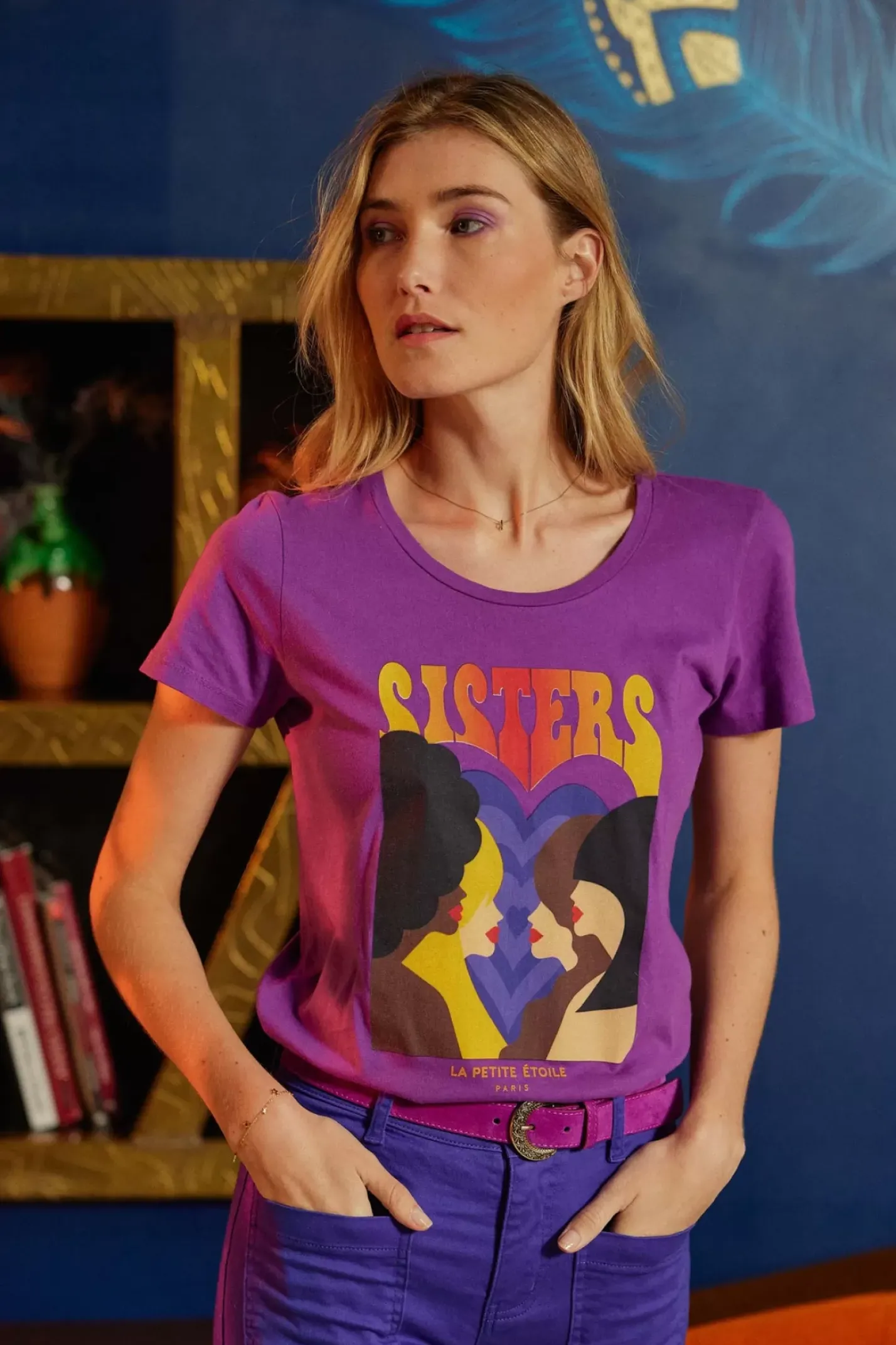 LA PETITE ÉTOILE Tops|T-Shirt Soeurettes Violet