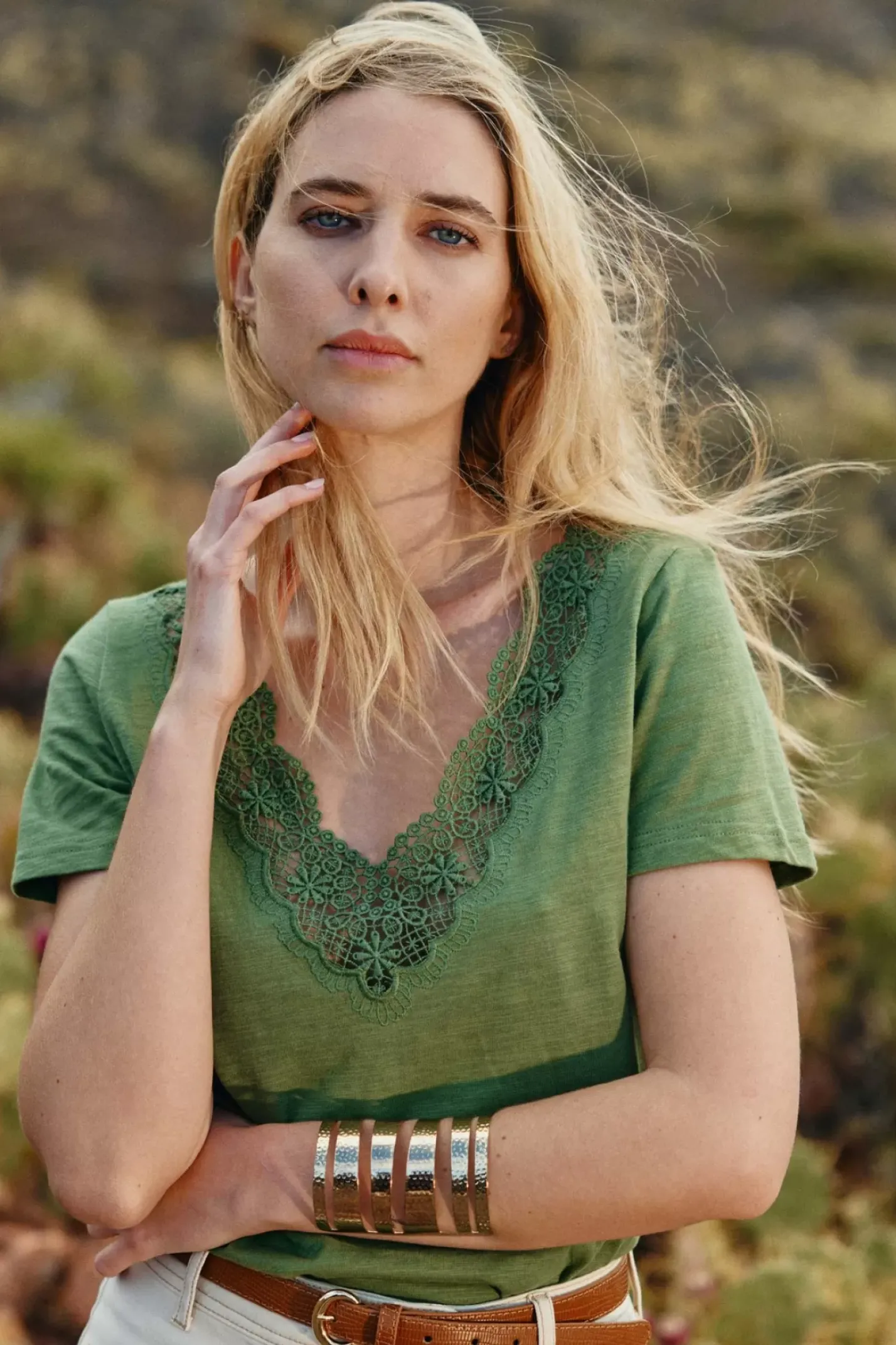 LA PETITE ÉTOILE Tops|T-Shirt Talsmo Kaki